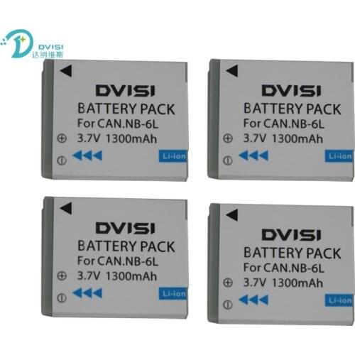 DVISI 4pcs NB 6L NB-6LH Li-ion Camera Battery For Canon Power-shot SX520 HS SX530 SX600 SX610 SX700 SX710 IXUS 85 95 200 210 105