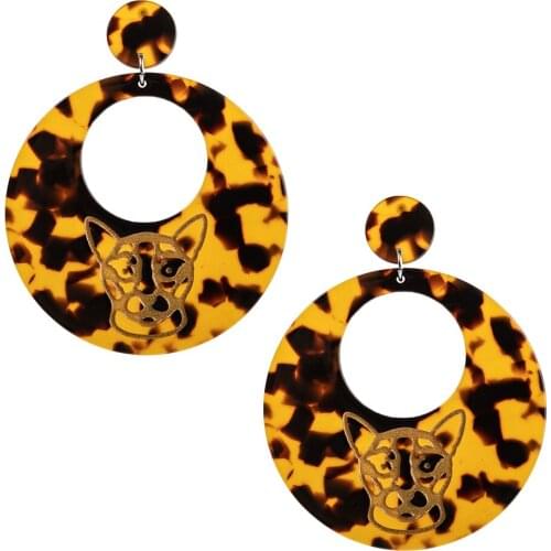 Acetate Tortoiseshell Hoop earring Colorful Resin Acrylic jewelry Fashion Dangle Earrings for women Pattern Accessories trend