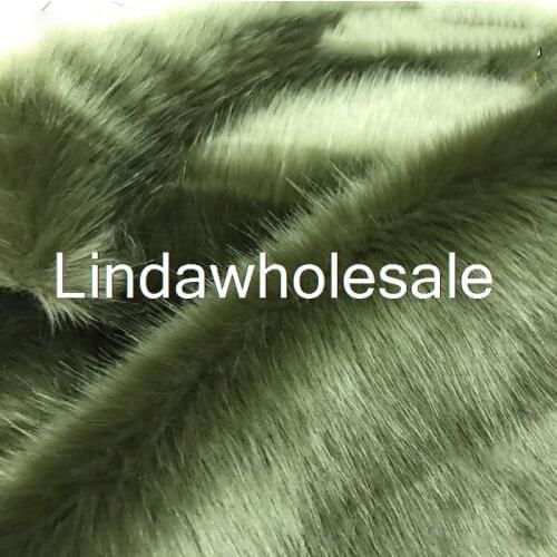 Army green high imitation fox fur fabric clothing carpet decoration plush fabric,felt cloth,180cmX45cm(half yard)/pcs