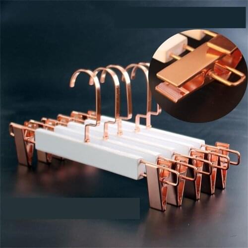 10pcs/lot Wooden Hangers For Clothes Rack Adult/children Wood Hanger Rose Gold Hooks Luxury Hanger
