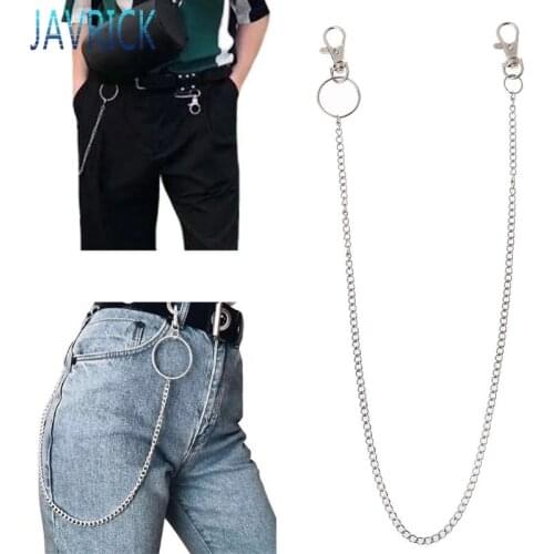 Long Metal Wallet Chain Leash Pant Jean Keychain Ring Clip Mens Hip Hop Jewelry F3MD