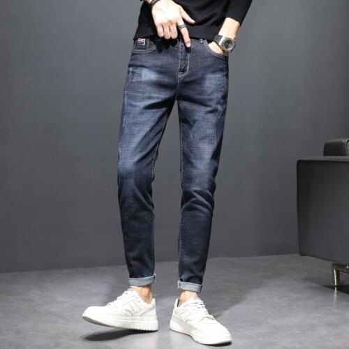 2021 Autumn Mens Streetwear Slim Fit Blue Jeans Business Fashion Denim Pants Spring Casual Harem Trousers Hip Hop Jogger Pant