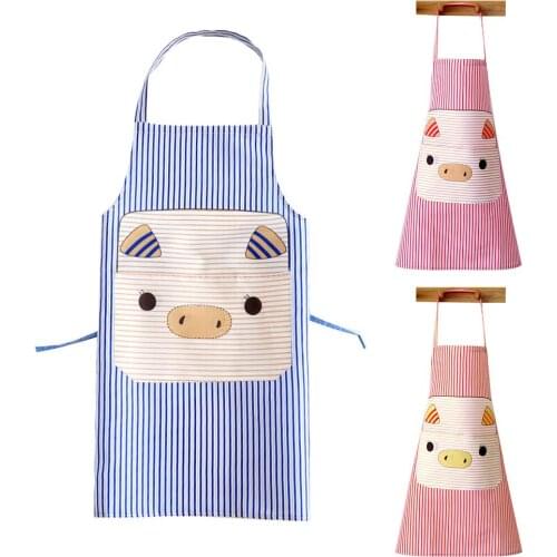 1pcs Waterproof Kitchen Apron Lovely Cartoon Pig Apron Anti-oil Cooking Waist Bib Creative Baking Apron Kitchen Accessories