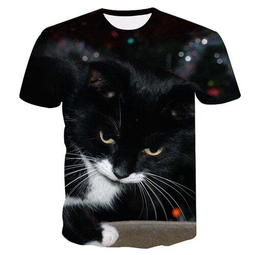 2021 New Personalized T-Shirt Animal cute cat Print T-Shirt 3D Men/Women t shirts Novelty summer Short Sleeve oversized Tops
