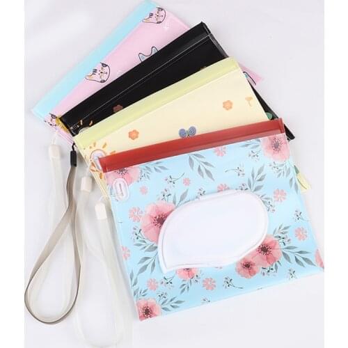 1PC Eco-Friendly Baby Wipes Box Wet Wipe Box Cleaning Wipes Carrying Bag Clamshell Snap Strap Wipe Container Case