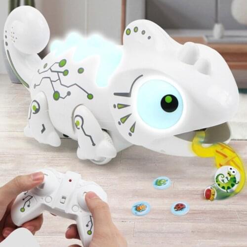 Remote control toy chameleon & Tyrannosaurus 12 kinds of lighting effects and predation functions RC Robots & Animals toys