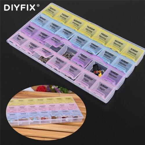 14/21/28 Grids 7 Days Weekly Pill Medicine Box Holder Storage Box For Elderly Vitamins Food-grade Health Care Box Organizer Case