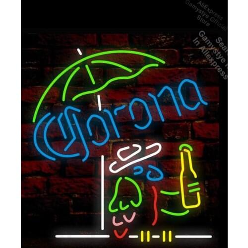 Coron Parrot Neon Sign umbrella Neon Bulb Sign Handmade Light Room Neon Lamp Bulb Lighted Garage Signs Neon Window Lights Neon