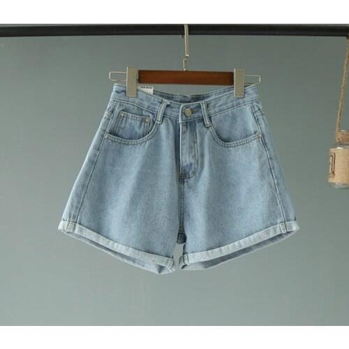 Summer high-waisted basic denim shorts trendy four-color Korean womens clothing 2018 jean LQ0118