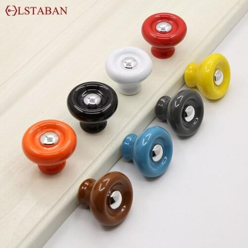 LSTABAN Colorful Furniture Custom Cabinet Door Handle Modern Minimalist Drawer Wardrobe Cupboard Roun