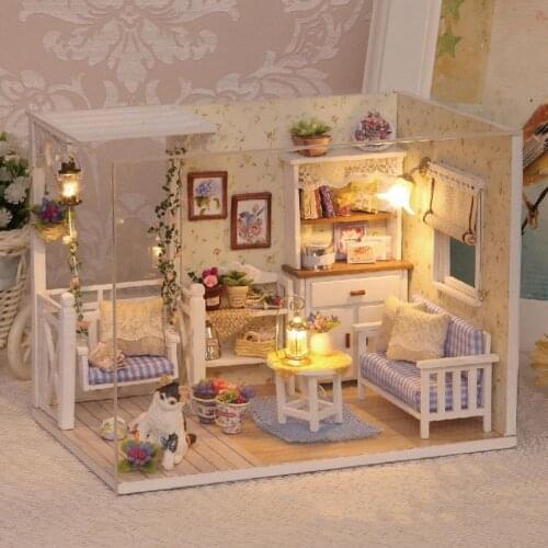 DIY Miniature Dollhouse Model Toy mini Furniture Hand-made doll house exquisite house Decor for dolls gifts toys for children