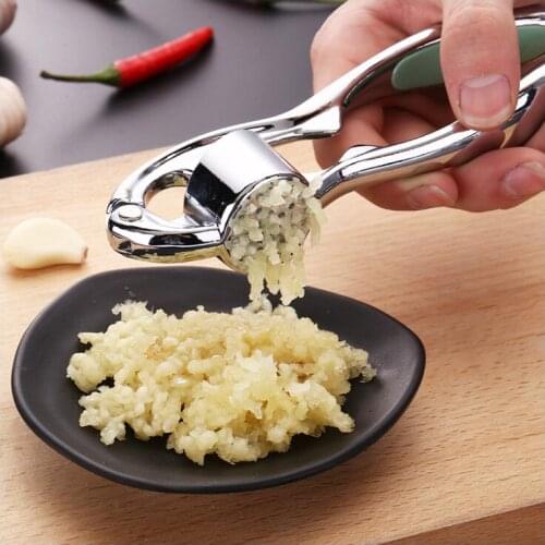 1Pcs Stainless steel pressure garlic multifunctional device zinc alloy clip hand mashed garlic press 3 color options