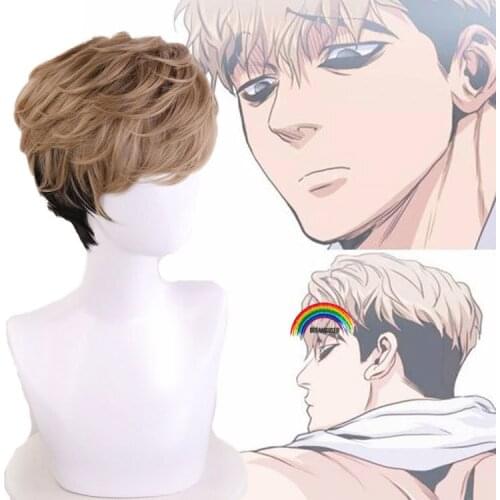 COSSUN 2020 OH Killing Stalking SangWoo Short Wig Cosplay Costume Heat Resistant Synthetic Hair Men Fashion Wigs Wig Cap