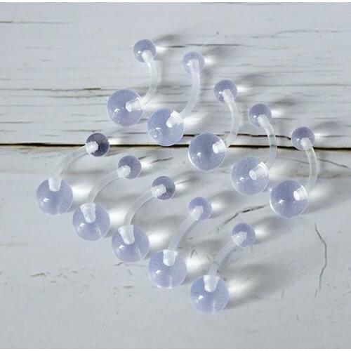 10-50pcs Acrylic Navel Ring Belly Piercing Bar Flexible Belly Button Rings Stud Sexy for Women Body Jewelry 14G Anti Allergy