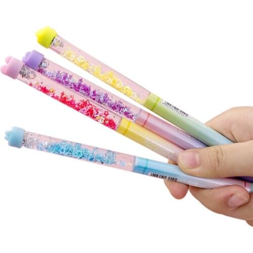 1 Pcs Cute Fairy Pen Quicksand Gradient Sequins Quicksand Gel Pen Papeleria Kawaii School Writing Supplies Stationery Pens