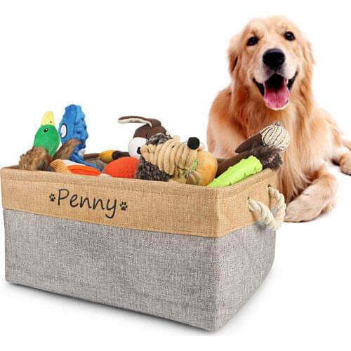 Custom Dog Toy Basket Cat Pet Box Print Household Storage Box For Clothes Pet Accessories