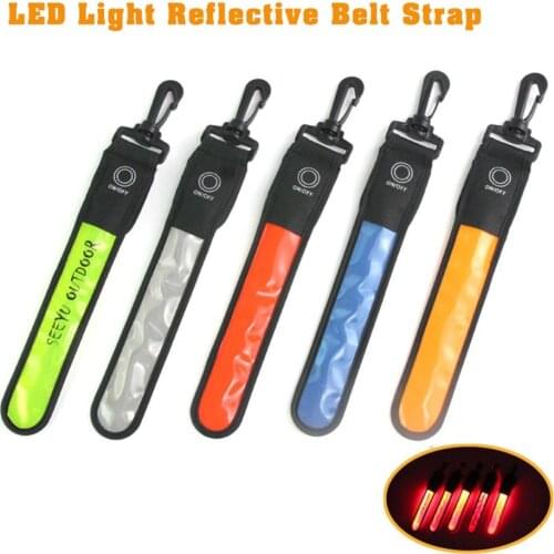 LED Light Reflective Belt Flashing Strap Sports Safety Reflective Strap Pendant Outdoor Supplies Reflective Pendant 4 Colors