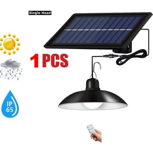 Remote 30 led 2 head Retro Lampshade Solar Pendant Light Outdoor Indoor Solar Lamp White Lighting Home Garden Yard For Camping
