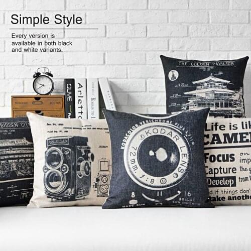 Vintage Camera Cushion Retro Bulidings Decorative Pillow Home Decor Throw Pillow Sofa Cushions Free Shipping