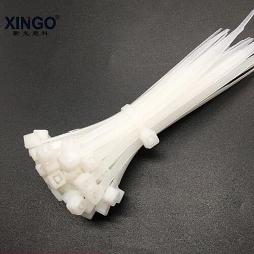 Xingo 5x100mm Self locking Nylon Cable Zip Ties 100pcs Plastic Cable Zip Tie 50lbs UL Rohs Approved Loop Wrap Bundle Ties Black