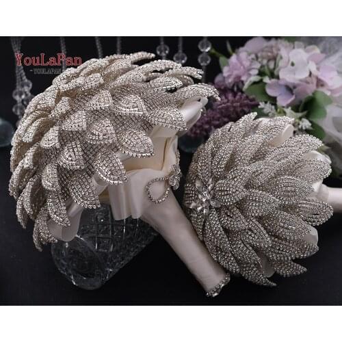YouLaPan HF01 Handmade Bridal Bouquet Beauty Diamond Bride Flower Wedding Party Accessory Brides Bouquet Wedding Hand Bouquet