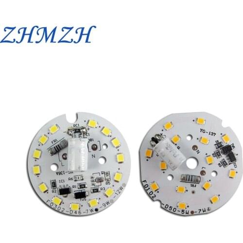 ZHMZH 2pcs/lot LED Chip 3W 5W 7W 9W 12W 15W 18W 24W Free Driver Light Beads 80RA Non-flickering for LED Bulbs AC220V SMD2835
