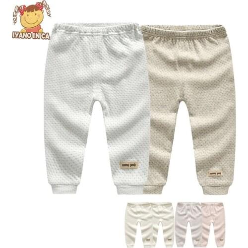 2pcs/set Cotton Baby Pants Room Pajamas Infants Solid Color Soft Thin Trousers Elastic Waist Pants Unisex Loose Harem Pants 2020