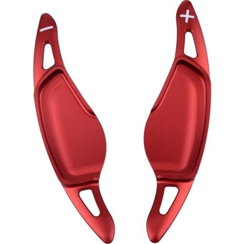 2pcs Car Steering Wheel Shift Paddle Shifter Extension Red Aluminum Alloy Fit For BMW X3 X4 X5 M5 Z4 5 7 Series