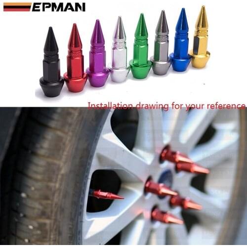 4Pcs/Set Spike Shape Auto Bicycle Tire Valve Cap Valve Stem Caps Wheel Rims Lug Nuts EP-QMZ950