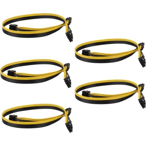 5Pcs PCI-E 8Pin to Dual 6+2 Pin Power Supply Cable PCIE 6+2Pin Male to 8 Pin Male for EVGA/Silverstone Modular PSU
