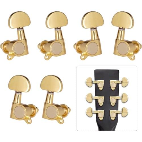 6pcs (3L3R) Closed Guitar Tuning Pegs String Tuners Machine Heads Knobs Tuning Keys for Folk Acoustic / Electric Guitar