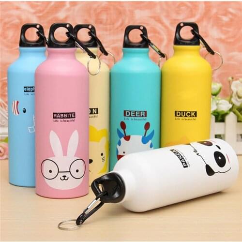 New 550ml Sport Travel Animal Water Bottle Leak-proof Aluminum Bottles Portable For Bicycle Outdoor Running Camping