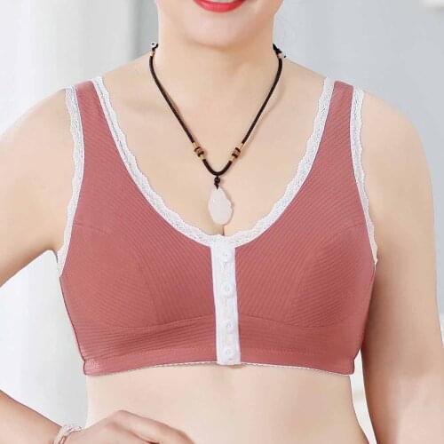 Push Up Bras Women Bra Seamless Underwear Shockproof Pad Female Sports Front Closure Extra-elastic Breathable Lace Trim Bra