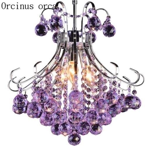 European creative personality grape crystal chandelier bedroom restaurant balcony corridor modern simple LED color crystal lamp