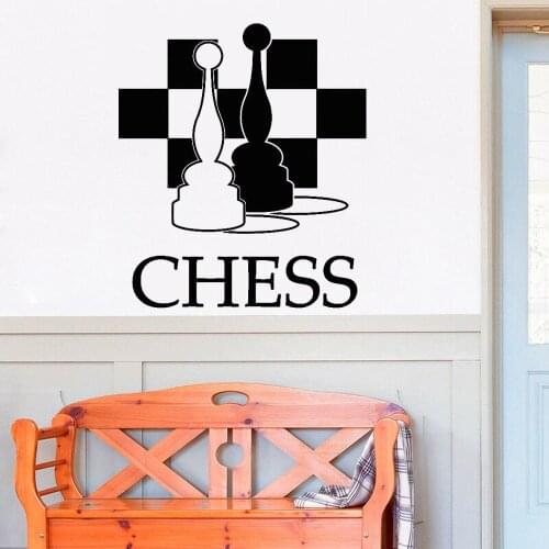 Games Wall Sticker Teen Room Home Decor Chess Piece Game Pawn Art Mural Design Vinyl Wall Decals Living Room Decoration Z302