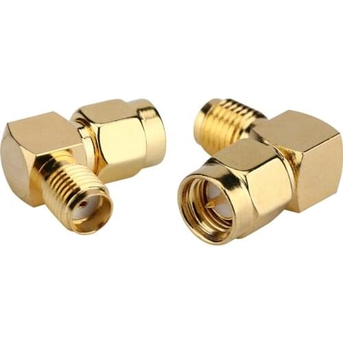JX connector 10PCS SMA to SMA connector 90 degree right angle SMA male to female adapter screw the needle to SMA male to female