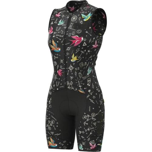 Graphics Triathlon Skinsuit Women Bicycle Suit Bike Custom Clothing Cycling Sets speedsuit sleeveless Road cycle body Set