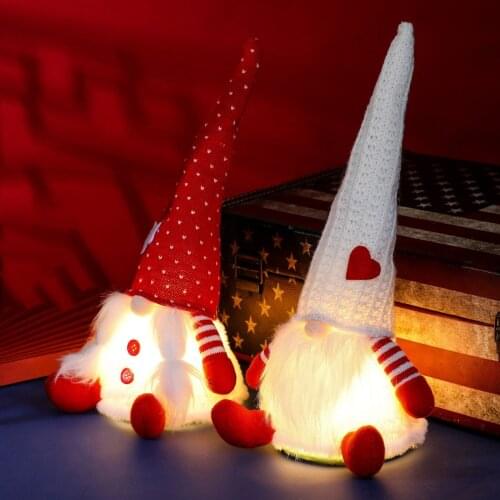 Cute Patriotic Ornaments Glowing Gnome Glowing Doll Plush Doll Party Supplies Home Decoration Lighting Dolls Handmade Dwarfs
