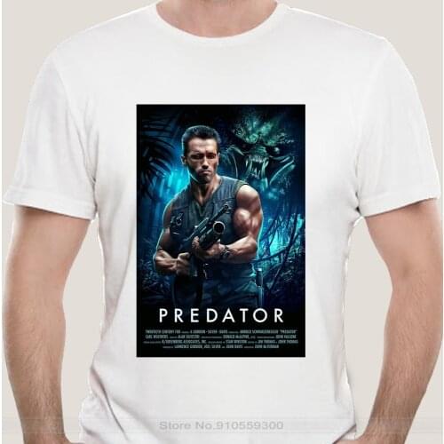 PREDATOR ARNOLD SCHWARZENEGGER POSTER ALIEN AVP MENS XMAS GIFT T Shirt Cotton Cool Design 3D T-Shirts Top Tee Plus Size