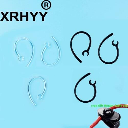 XRHYY Set of 6 Replacement Bluetooth Ear Loop Hook Clip Wireless Earclips Clearn And Black (6mm)