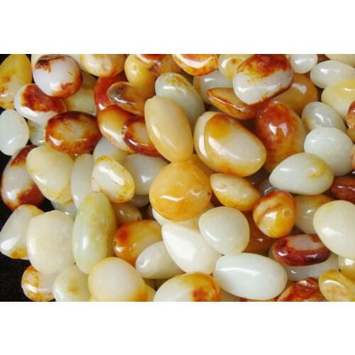 Natural Xinjiang Hetian jade 10--20mm loose leather diy beads DIY accessories Beads