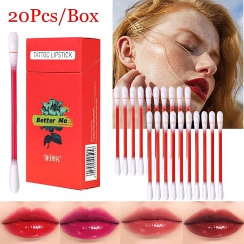 New Hot Dyed Lip Glaze Waterproof Makeup Long Lasting Cotton Swab Lipsticks Lip Gloss Liquid Lipstick Accessories For Women