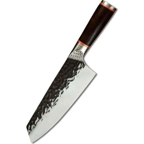 7'' Stainless Steel Chef Knife Round Ebony Handle Japanese Fish Sliced Chopping Knife Super Sharp Kitchen Knife Cooking Tool