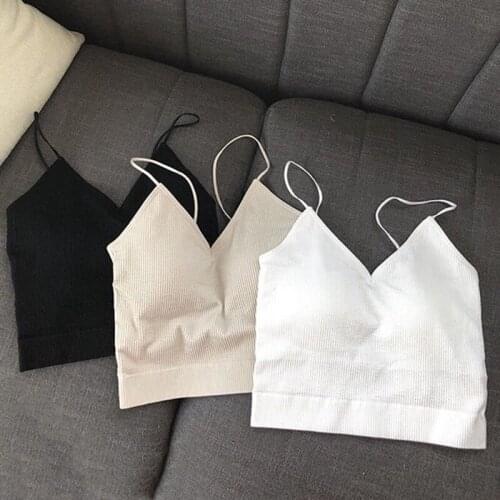 Sexy Women V-Neck Camis Solid Short Style Underwear Comfort Ladies Summer Camisole Lingerie Backless Crop Top Female