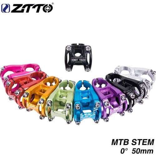 ZTTO bike steering wheel Mountain bike Stem 50mm31.8mm High-Strength CNC Machined 0° Rise Aluminum Alloy bicycle riser MTB parts