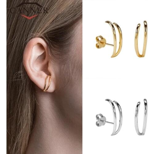 Fashion trend INS Style 925 Sterling Silver Stud Earrings for Women Simple Geometric ladies Earrings Party Jewelry
