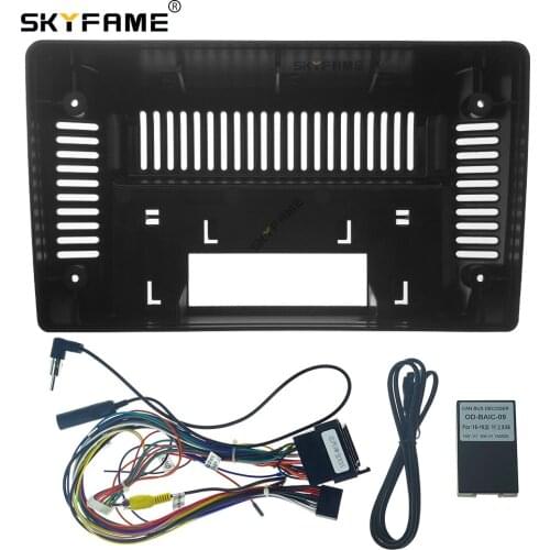 SKYFAME Car Frame Cable For BAIC BEIQI Saab X35 2016 Android Big Screen Dask Kit Fascia Frame Line