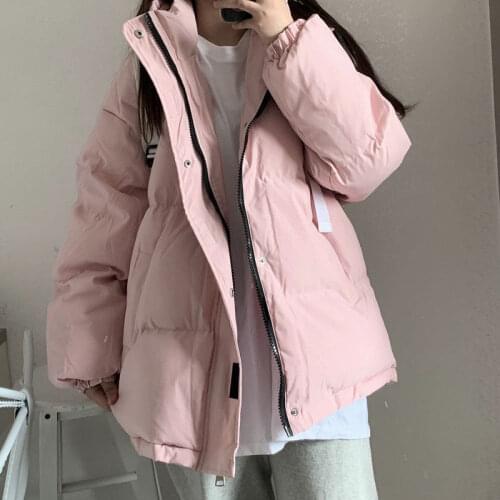 Women Solid Oversize Thick Warm Hooded Parkas Female Casual Winter Down Coats Harajuku Cotton-padded Korean Outerwears parkas