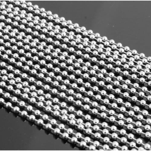 1.5/2/2.4/3.2/4/5/6/8/10/12mm Silver Color Round Ball Chain Necklace Stainless Steel Jewelry Mens Womens IDY Finding Pendant