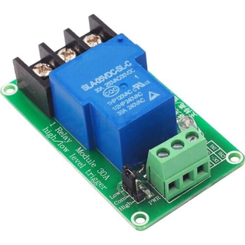 30A 1Channel Relay Module w/Optocoupler Isolation High Current Support High and Low Level 5V12V24V